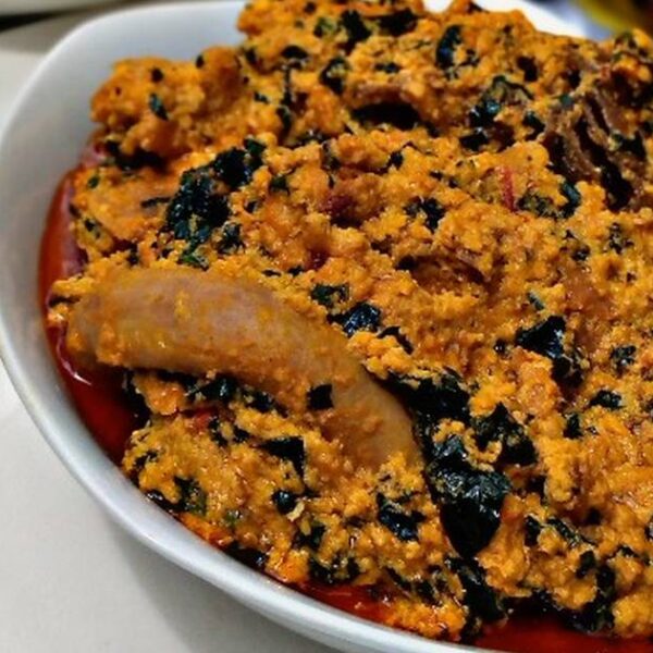 Loaded Egusi Soup with Bitter Leaf & Spinach
